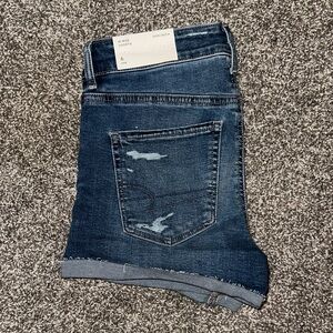 American Eagle Outfitters Distressed Blue Denim Shorts